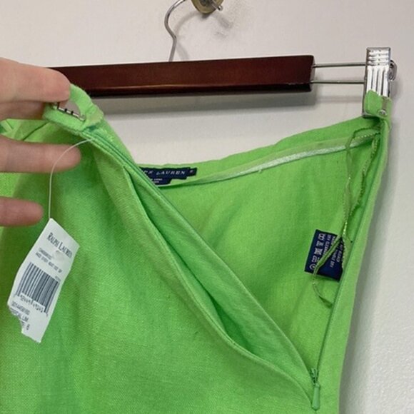 NEW Ralph Lauren Linen Skirt! 6 8 12Brighter Green or PinkCircle Knee Length